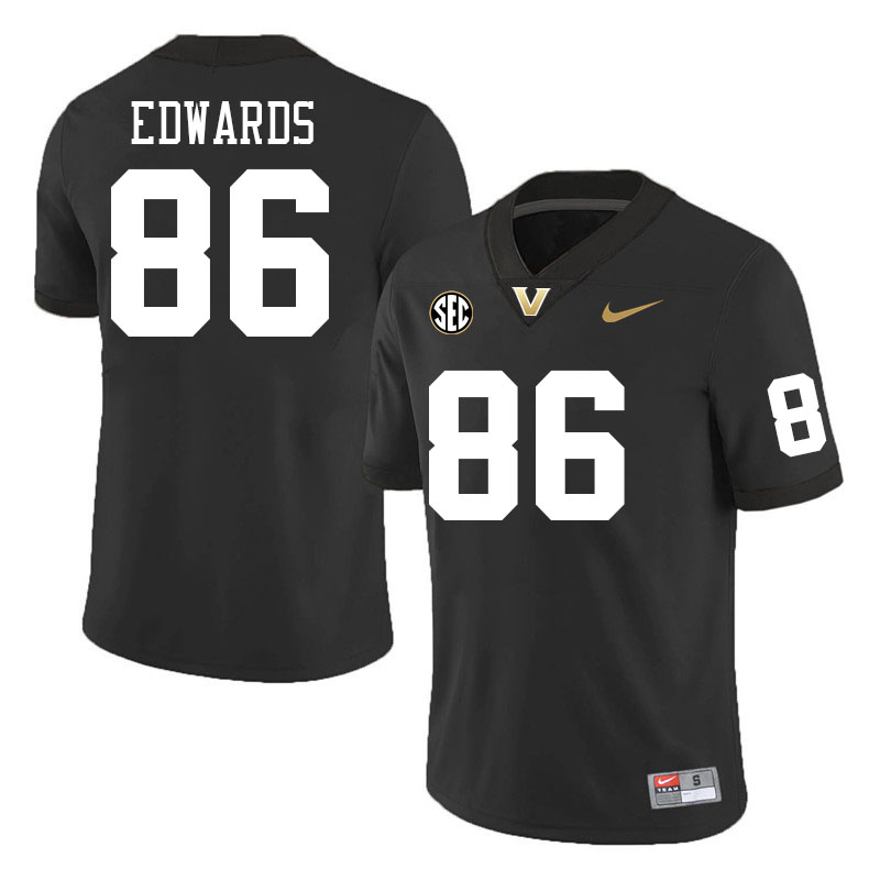 Vanderbilt Commodores #86 Witt Edwards College Football Jerseys Stitched-Black